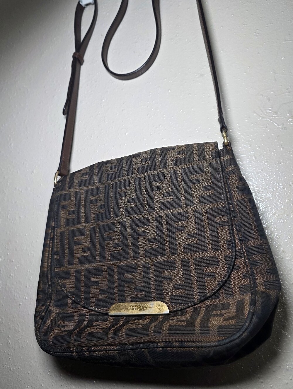 Authentic Fendi Zucca Monogram Crossbody Bag